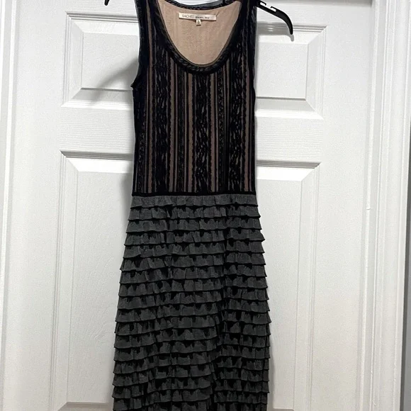RACHEL Rachel Roy | Dresses | Rachel Rachel Roy Black Lace Top Gray Ruffle  Bottom Sleeveless Dress | Poshmark